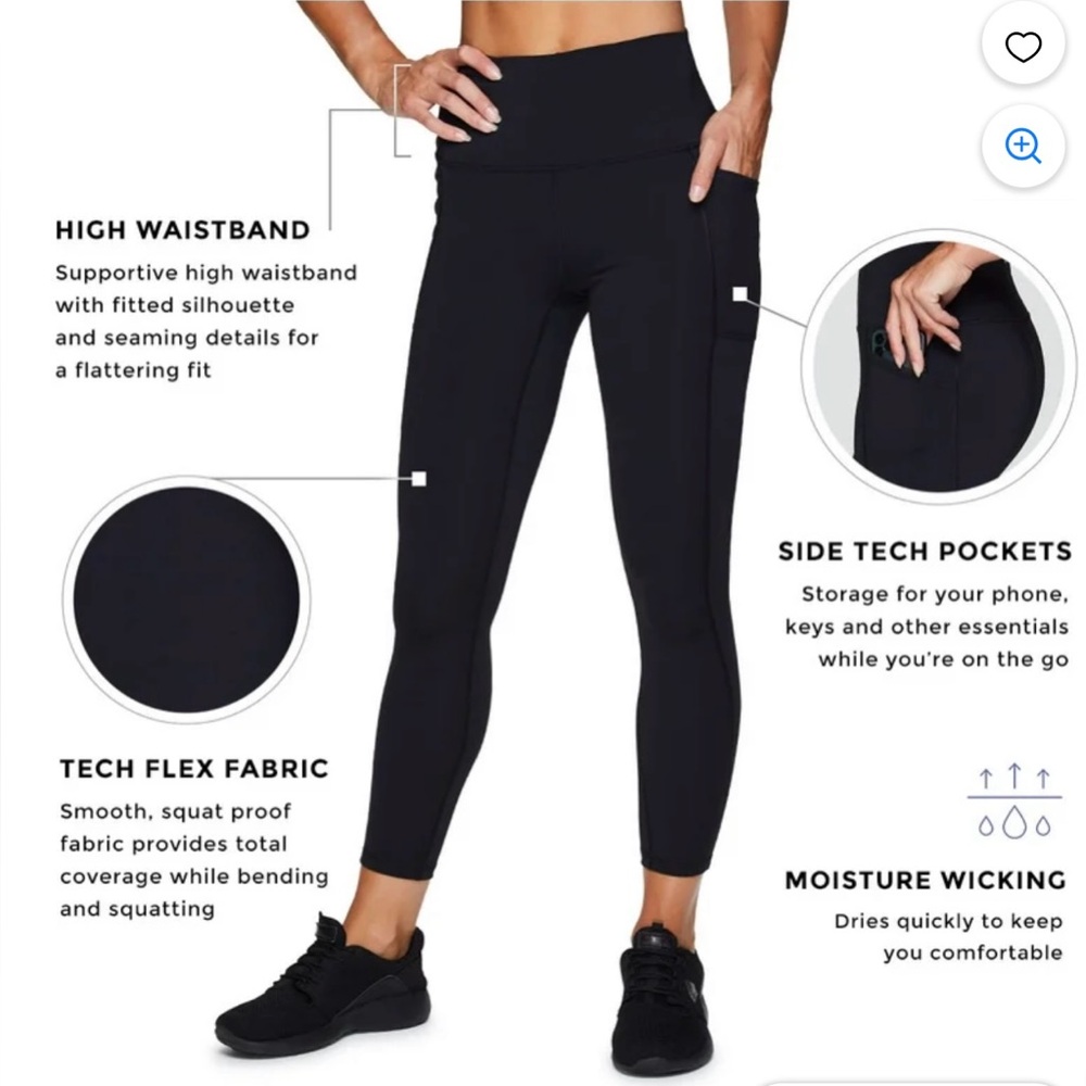 RBX High Waist Ankle Length Performance Leggings - Picture 3 of 10